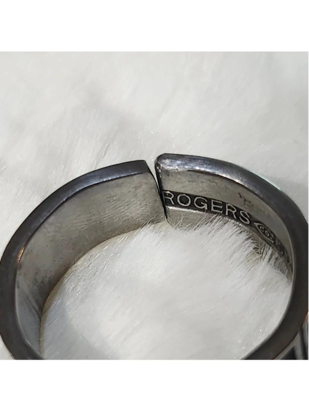 Rose Ring size 13 silverwear spoon ring